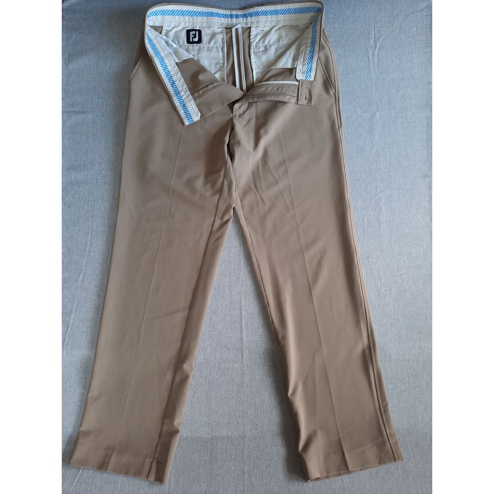 FJ FootJoy Men‎ 33 Performance Stretch Straight Wide-Leg Lined Pants Brown